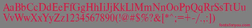 Timeset90 Font – Red Fonts on Gray Background