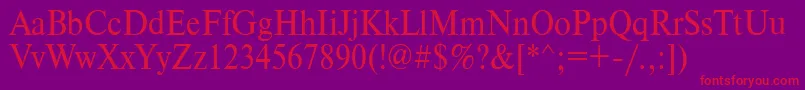 Timeset90 Font – Red Fonts on Purple Background