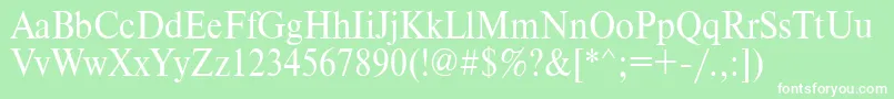 Timeset90 Font – White Fonts on Green Background