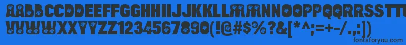 BulltoadroseRegular Font – Black Fonts on Blue Background