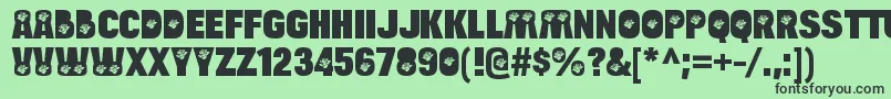 BulltoadroseRegular Font – Black Fonts on Green Background