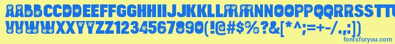 BulltoadroseRegular Font – Blue Fonts on Yellow Background