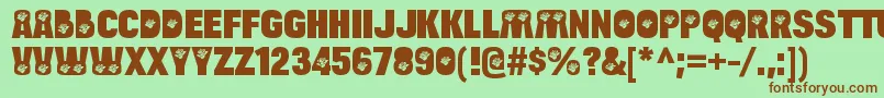 BulltoadroseRegular Font – Brown Fonts on Green Background