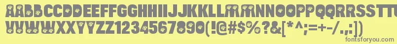 BulltoadroseRegular Font – Gray Fonts on Yellow Background