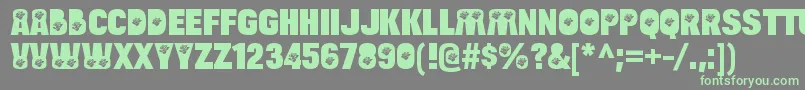 BulltoadroseRegular Font – Green Fonts on Gray Background