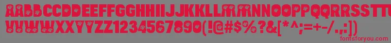 BulltoadroseRegular Font – Red Fonts on Gray Background