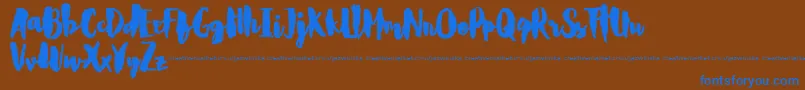 CarlitosDemo Font – Blue Fonts on Brown Background