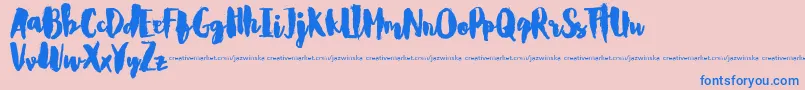 CarlitosDemo Font – Blue Fonts on Pink Background