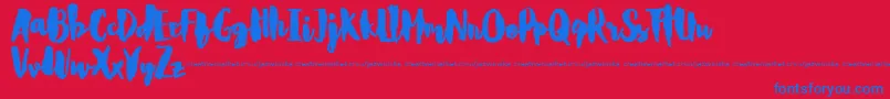 CarlitosDemo Font – Blue Fonts on Red Background