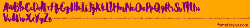 CarlitosDemo Font – Purple Fonts on Orange Background