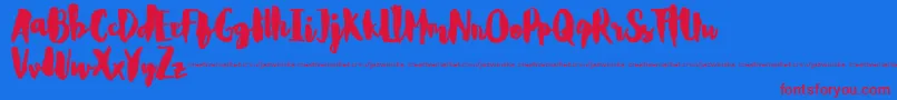 CarlitosDemo Font – Red Fonts on Blue Background