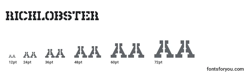 RickLobster Font Sizes