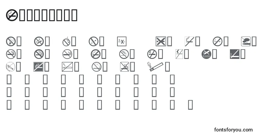 Schriftart Nosmoking – Alphabet, Zahlen, spezielle Symbole