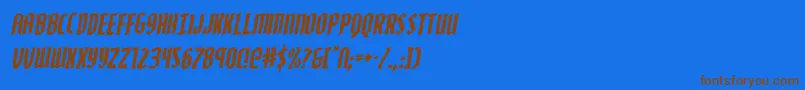 Zollernrotal-Schriftart – Braune Schriften auf blauem Hintergrund