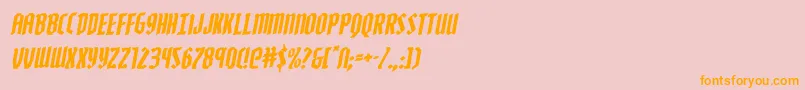 Zollernrotal-Schriftart – Orangefarbene Schriften auf rosa Hintergrund