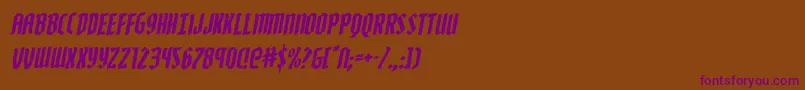 Zollernrotal-fontti – violetit fontit ruskealla taustalla