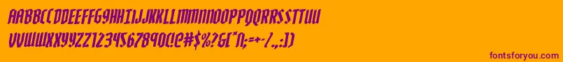 Zollernrotal-Schriftart – Violette Schriften auf orangefarbenem Hintergrund