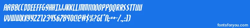 Zollernrotal-Schriftart – Weiße Schriften auf blauem Hintergrund
