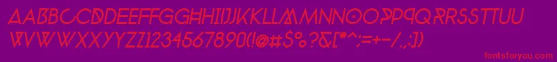 PhantomItalic50 Font – Red Fonts on Purple Background