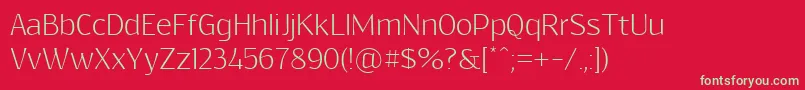 フォントResagokrLight – 赤い背景に緑の文字