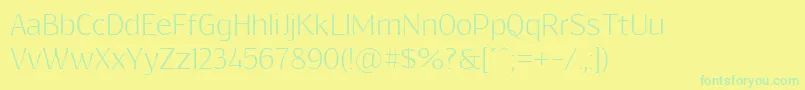 ResagokrLight Font – Green Fonts on Yellow Background