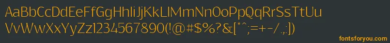 Шрифт ResagokrLight – оранжевые шрифты на чёрном фоне