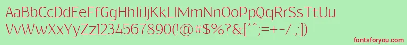ResagokrLight Font – Red Fonts on Green Background