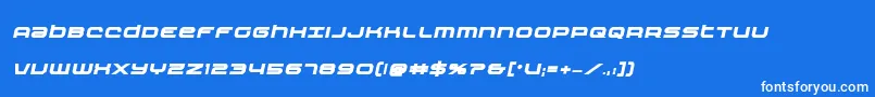 Nextwaveboldital Font – White Fonts on Blue Background