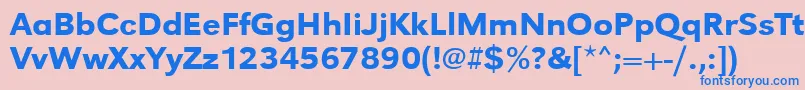 フォントUrwgrotesktmedwid – ピンクの背景に青い文字