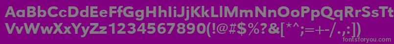 Urwgrotesktmedwid-Schriftart – Graue Schriften auf violettem Hintergrund