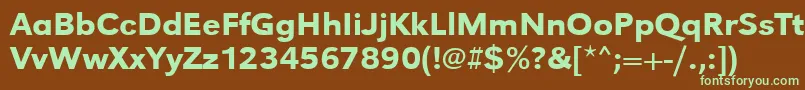 Czcionka Urwgrotesktmedwid – zielone czcionki na brązowym tle