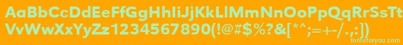 Urwgrotesktmedwid Font – Green Fonts on Orange Background