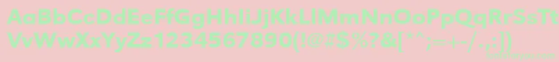 Fonte Urwgrotesktmedwid – fontes verdes em um fundo rosa
