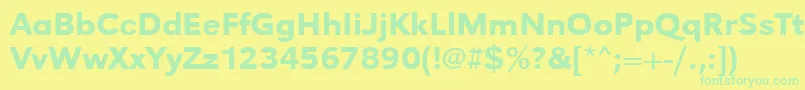 Urwgrotesktmedwid Font – Green Fonts on Yellow Background
