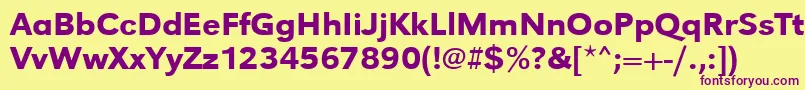 Urwgrotesktmedwid Font – Purple Fonts on Yellow Background