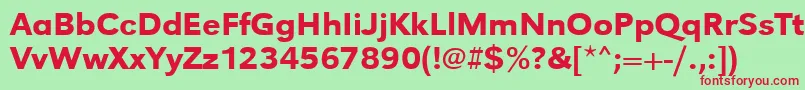 Urwgrotesktmedwid Font – Red Fonts on Green Background