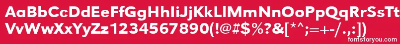 Urwgrotesktmedwid-fontti – valkoiset fontit punaisella taustalla