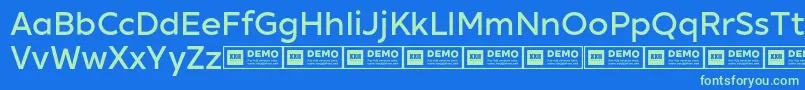 XxiigeomdemoMedium Font – Green Fonts on Blue Background