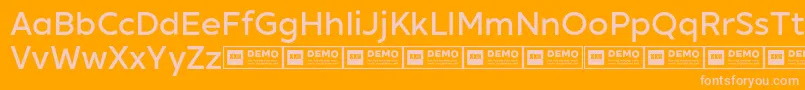 Weitere Informationen zur XxiigeomdemoMedium-Schriftart XxiigeomdemoMedium-Schriftart – Rosa Schriften auf orangefarbenem Hintergrund
