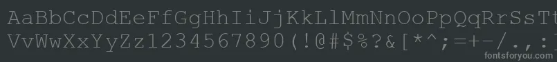 フォントCourtierc – 黒い背景に灰色の文字
