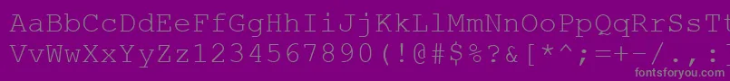 フォントCourtierc – 紫の背景に灰色の文字