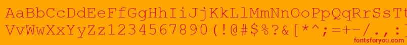 Courtierc Font – Red Fonts on Orange Background