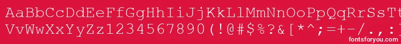 フォントCourtierc – 赤い背景に白い文字