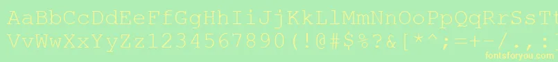 Courtierc Font – Yellow Fonts on Green Background