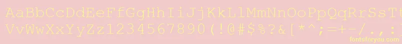 Courtierc-Schriftart – Gelbe Schriften auf rosa Hintergrund