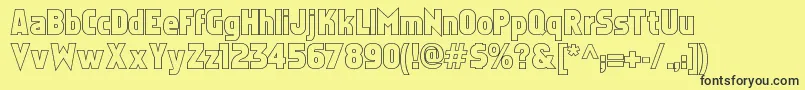 Faktosoutline Font – Black Fonts on Yellow Background