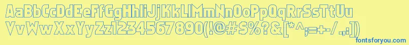 Faktosoutline Font – Blue Fonts on Yellow Background