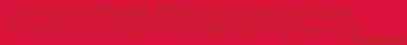 Weitere Informationen zur Faktosoutline-Schriftart Faktosoutline-Schriftart – Braune Schriften auf rotem Hintergrund