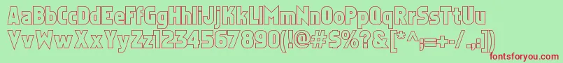 Faktosoutline Font – Red Fonts on Green Background