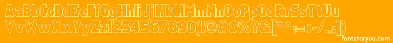 Faktosoutline Font – White Fonts on Orange Background